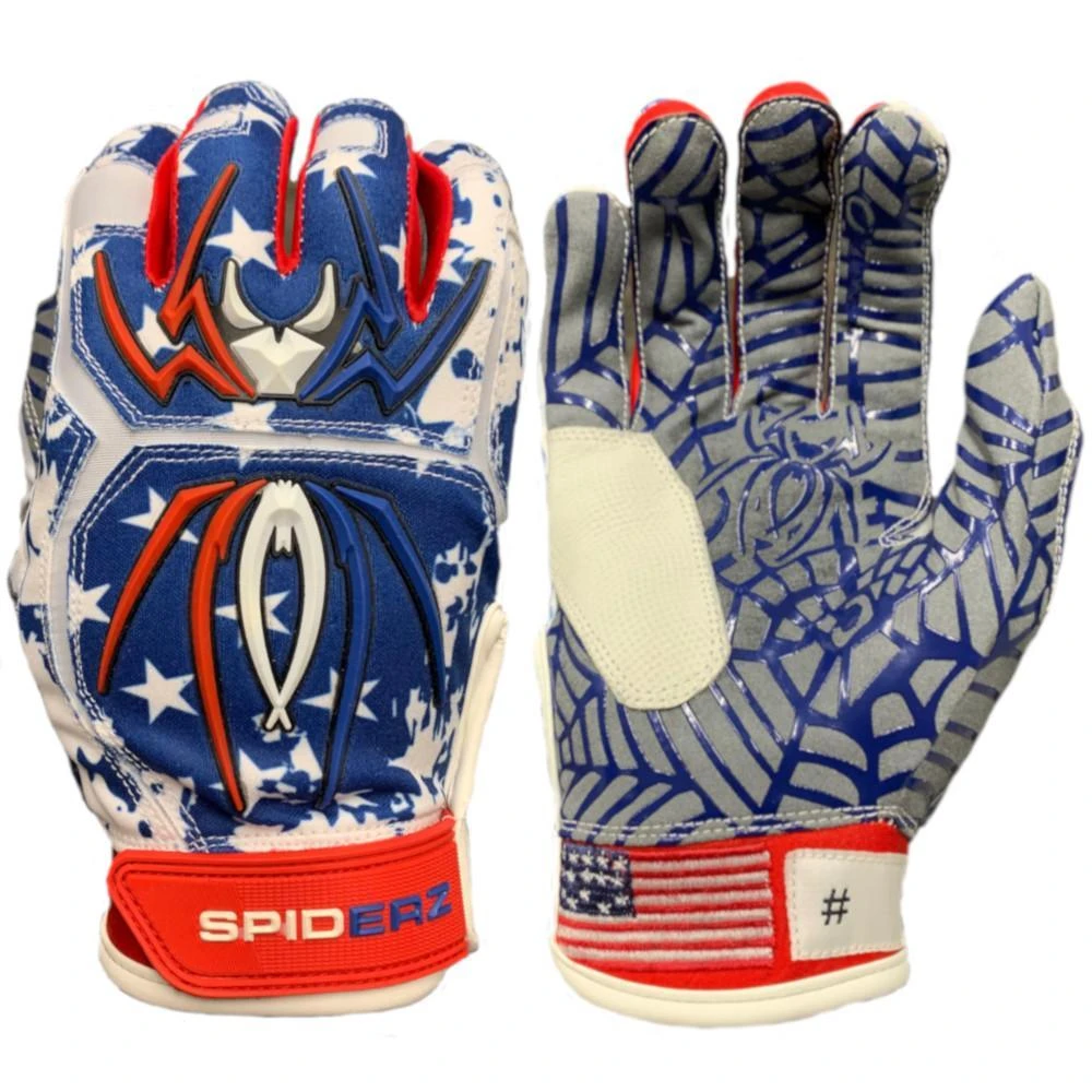 2022 Spiderz HYBRID Batting Gloves: USA Flag