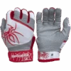 2022 Spiderz PRO Model Batting Gloves: White/Red