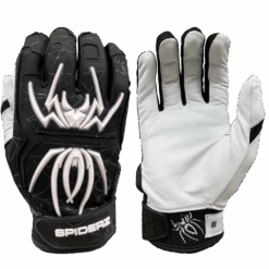 2022 Spiderz ENDITE Batting Gloves: Black And White