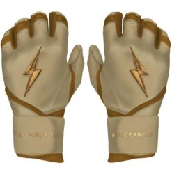 Bruce Bolt PREMIUM PRO Gold Series Batting Gloves: Long Cuff