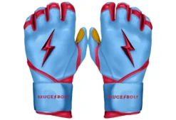 Bruce Bolt PREMIUM PRO BADER Series Long Cuff Batting Gloves: Baby Blue