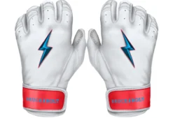 Bruce Bolt PREMIUM PRO BRINSON Series Short Cuff Batting Gloves: White