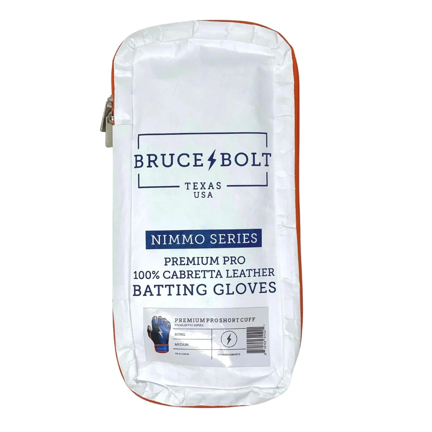 Bruce Bolt PREMIUM PRO NIMMO Short Cuff Batting Gloves: Blue - Image 8